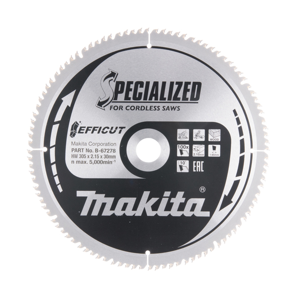 Makita TCT pilový kotouč Efficut 305mm x 30mm x 100T B-67278