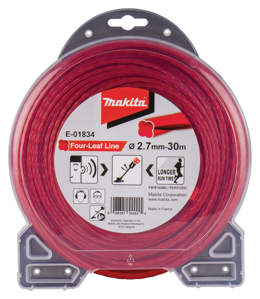 Makita E-01834 struna nylonová 2,7mm, červená, 30m, speciální pro aku stroje