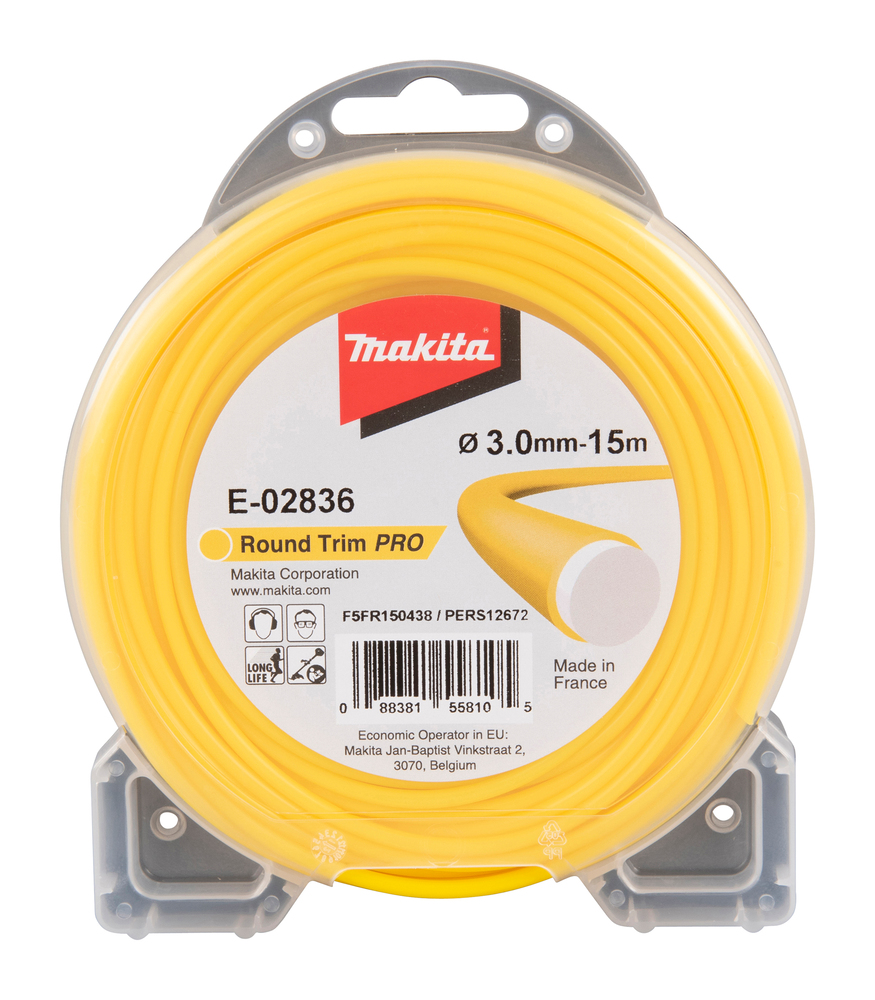 Makita E-02836 struna nylonová Pro 3,0mm, 15m, žlutá, kulatá
