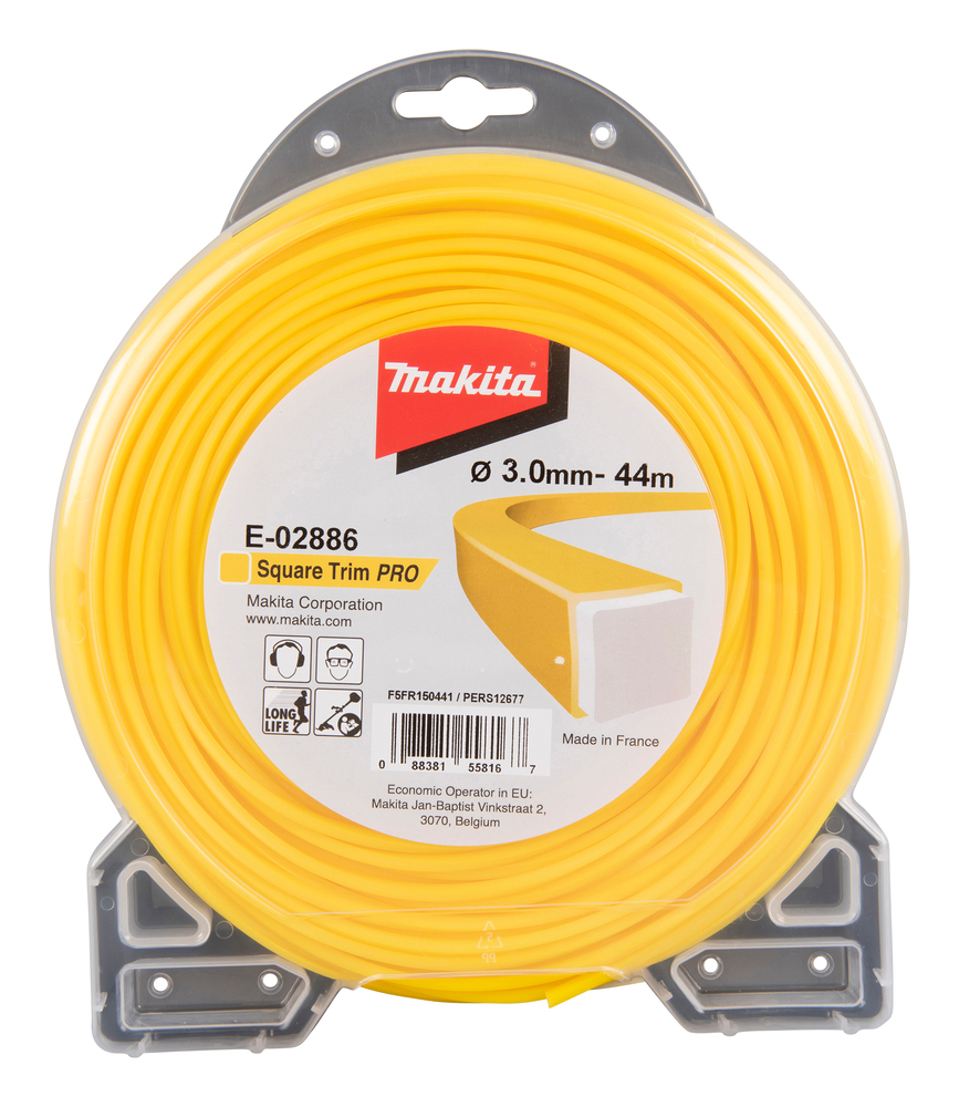 Makita E-02886 struna nylonová Pro 3,0mm, 44m, žlutá, hranatá